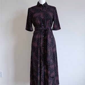 Kate Spade - Elegant Black and Pink Dot Dress